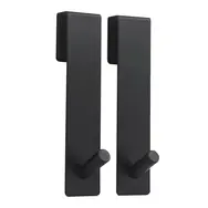 MSV NOKO 2 ks závesných háčikov na sprchovú zástenu matne čierne / oceľ / 10 mm