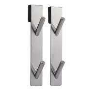 MSV NOKO 2 ks závesných vešiakov s 2 háčikmi na sprchovú zástenu / nerezová oceľ / 10 mm