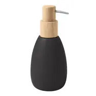 Spirella Sven dávkovač mydla čierny / polyresin / drevo / 260 ml