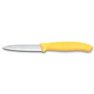VICTORINOX Swiss Classic Kuchynský nôž 8 cm žltá / vrúbkované ostrie 