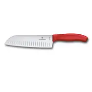 VICTORINOX Swiss Classic Santoku nôž 17 cm červená / rovné ostrie 