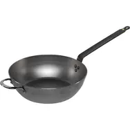 De Buyer Mineral B hlboká oceľová panvica s plochou rukoväťou 32 cm
