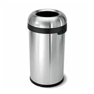 Simplehuman Odpadkový kôš do komerčných priestorov - 60 l / okrúhly / otvorený / matná nerez oceľ