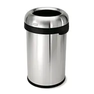 Simplehuman Odpadkový kôš do komerčných priestorov - 80 l / okrúhly / otvorený / matná nerez oceľ