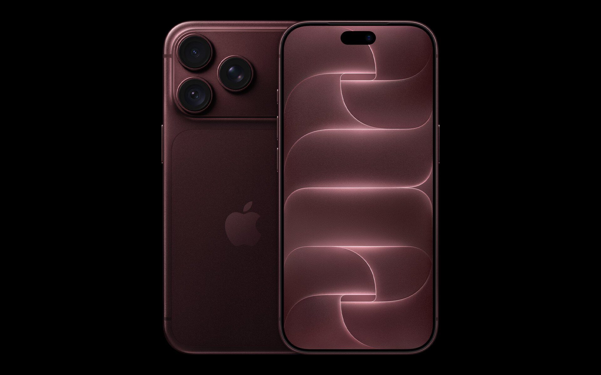 iPhone 18 Pro v burgundsky červené - přední a zadní strana