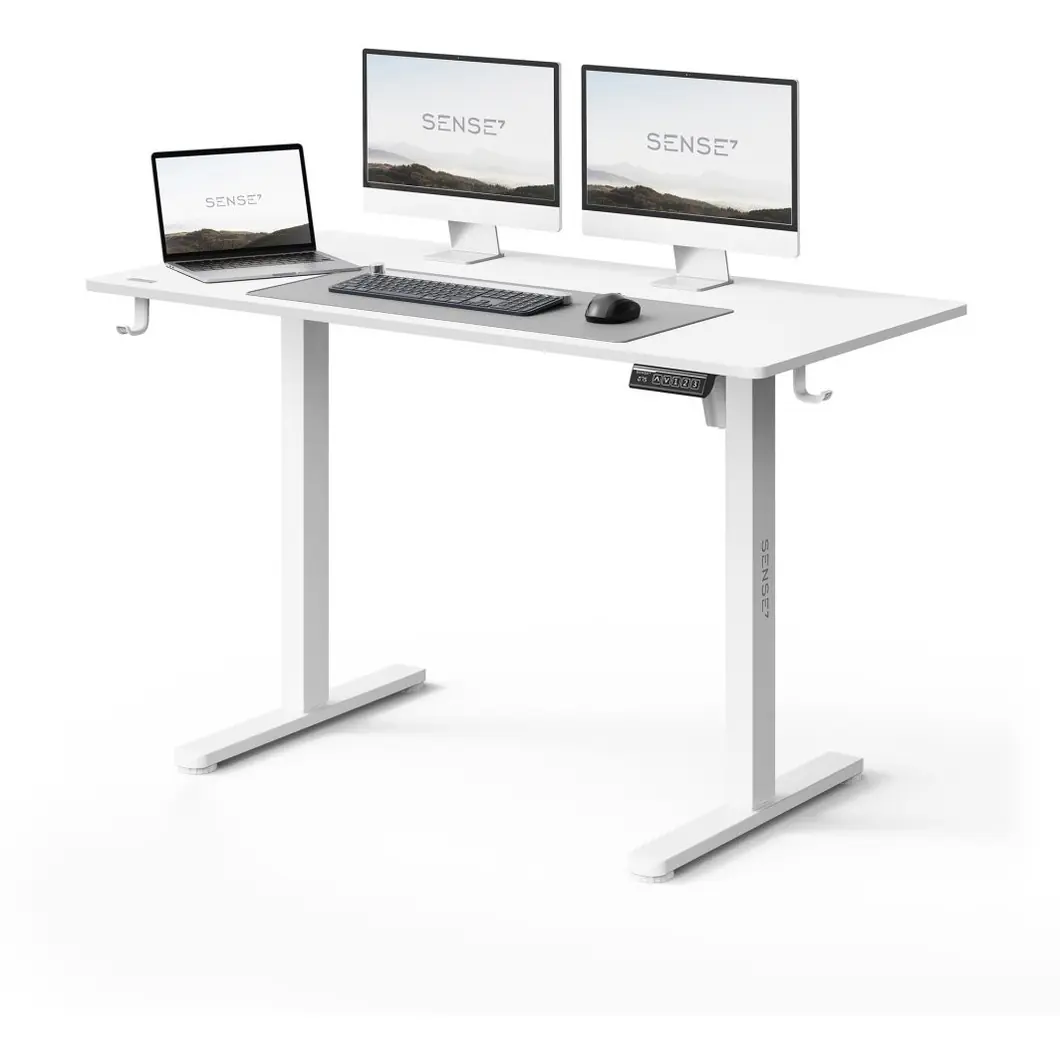 SENSE7 NOJO LIGHT bílá 120 × 60 cm - elektrický pracovní stůl
