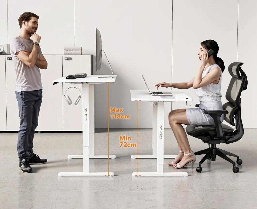 SENSE7 NOJO LIGHT bílá 120 × 60 cm - výška od 72 do 118 cm